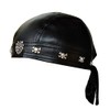 Faux Leather Biker Skull Cap Motorcycle Bandana Head Wrap Du