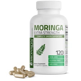 Bronson Moringa Extra Strength Capsules Moringa Oleifera Powder, 120 Count