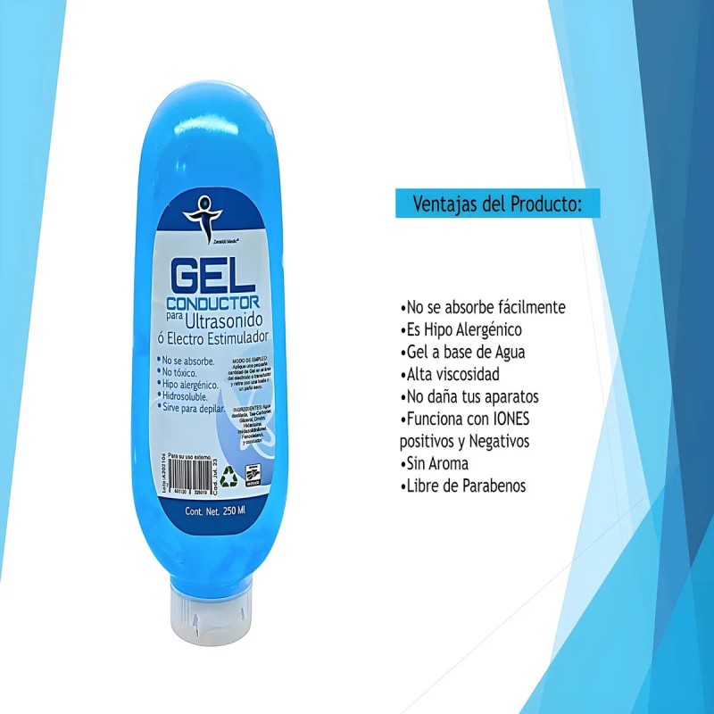 Gel conductor facial y corporal cavitacion ultrasonido 250ml