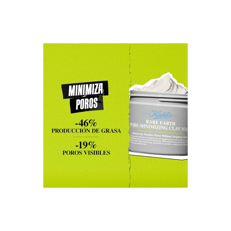 Kiehls - Rare Earth Pore-Minimizing Clay Mask, Mascarilla Facial, 125ml