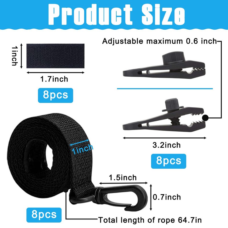 24-Pack Solar Cover Reel Attachment Set for Inground Pools, Includes