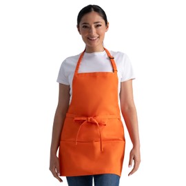Chef Works Unisex Three Pocket Apron, Tangerine, One Size