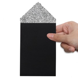 Gsyziux Prefolded Handkerchiefs Rhinestone Pocket Squares for Men Handkerchiefs on Card for Wedding Party (White)