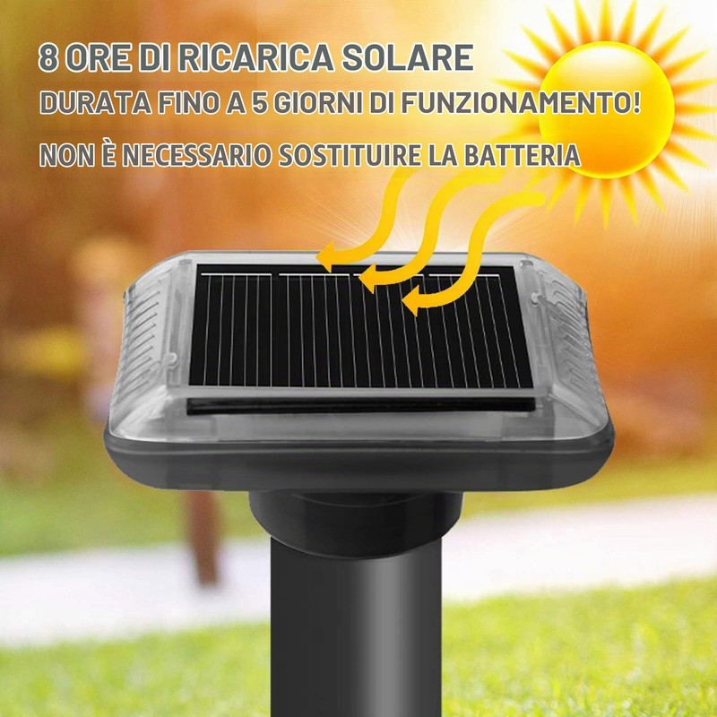 Repellente Solare per Talpe, Repellente per Serpenti Talpa, Gopher e