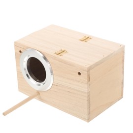 Generic Wooden Parakeet Nest Box for Outdoor Use Cockatiel Breeding House with Windproof Entrance Natural Bird Nesting Shelter for Small Birds Reusable Safe Material Garden Decoration