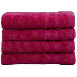 EDB 6-Piece Luxury Towel Set 100% Egyptian Cotton 2 Face Cloth, 2 Hand Towel, 2 Bath Towel Highly Absorbent Hotel Collection Towel Bale 800-GSM (Pink, 4 - FACE CLOTH)