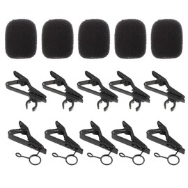 Milisten Wireless Lapel Mic 18pcs/ set Lapel Microphone Tie Clips Lavalier Microphone Replacement Sponge with Foam Windscreen Cover for Speeching Teaching Communicating Wireless Microphone