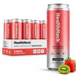 Bebida Gasificada Con Electrolitos, 0 Azúcar 0 Cafeína 0 Calorías, Hidratación Y Recuperación Física, Fresa Kiwi 8 Pack 355 Ml, Endulzado Con Monk... 