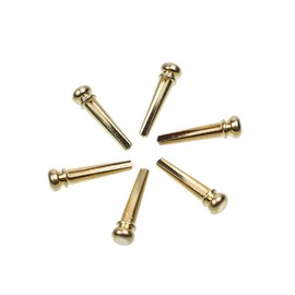 Imelod Guitar Bridge Pins Pegs Guitar Parts 6 Pieces Brass Copper for Acoustic Guitar with Guitar Bridge Endpin Replacement Parts for Guitar