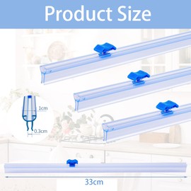 HMLFDC Foil Cutter, Cling Film Dispenser with Cutting Edge, Set of 4, Foil Dispenser Can Be Mounted Directly on the Cling Film Box for Cling Film and Aluminium Foil, 33 cm