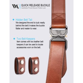 WOLFANT Leather Tactical Belt,100% Italian Solid Full Grain Leather Military Hiking Work Gun Belt with Quick Release Buckle…