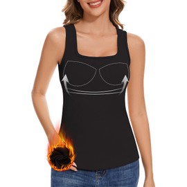 LEYSHE Thermal Padded Tank Top Fleece Shirt Camisole Sleeveless Thermal Vest Warm Undershirt Underwear Base Layer Women Cold Weather