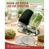 2Pack Sprouting Lids for Wide Mouth Mason Jars, Stainless Steel