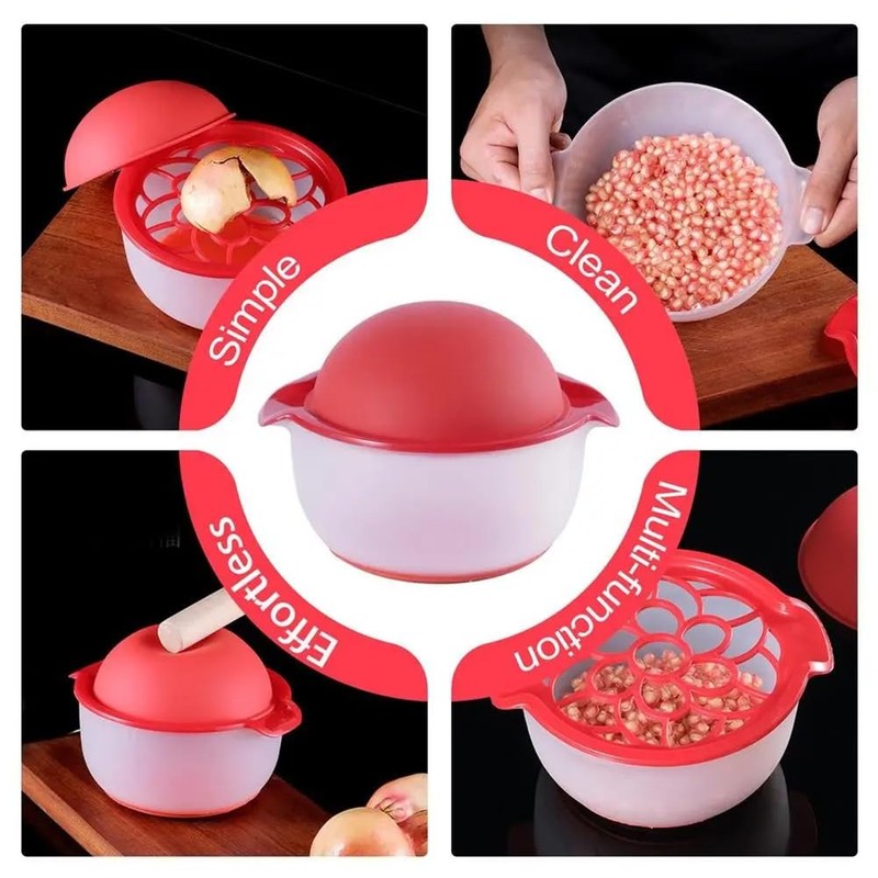 Pomegranate Peeler Silicone Pomegranate Deseeder with Bowl Pomegranate and Wood
