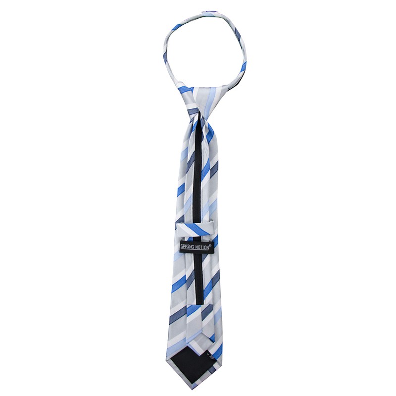 Spring Notion Boy's Striped Woven Zipper Tie Lilac X-Large