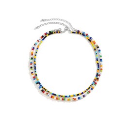 Homxi Men's Colourful Necklace Pendant Men's Necklace Alloy Double Layer Pearl Necklace Men's Necklaces Colourful, Metal, No Gemstone