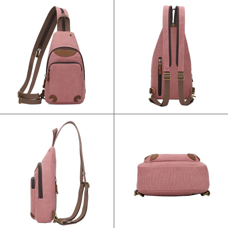 KL928 Canvas Sling Bag Crossbody Backpack Shoulder Casual Rucksack for