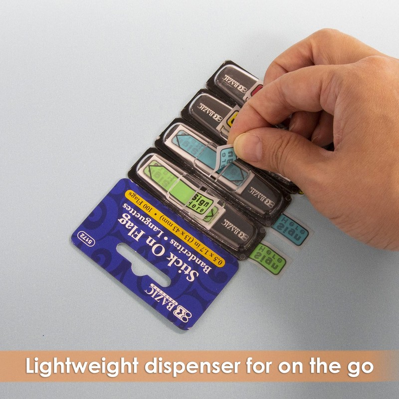 BAZIC Products Neon Page Marker Dispensers, Sticky Notes for Study
