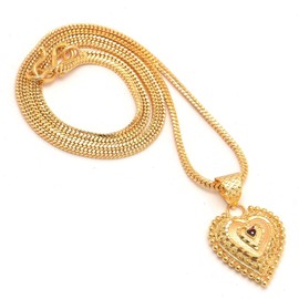 JewarHaat Indian Gold Plated Pendant Locket With Gold Plated Chain Daily Use Fashion Jewelry for Men and Women (Heart)