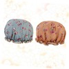 WOONEKY 2pcs Women's Waterproof Bathing Cap Soft Elastic Headwear Shower