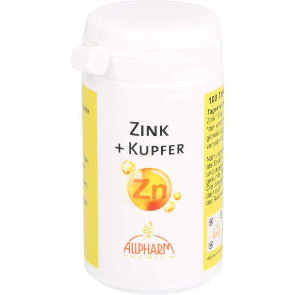 ALLPHARM Zink + Kupfer Tabletten, 100 pcs. Tablets