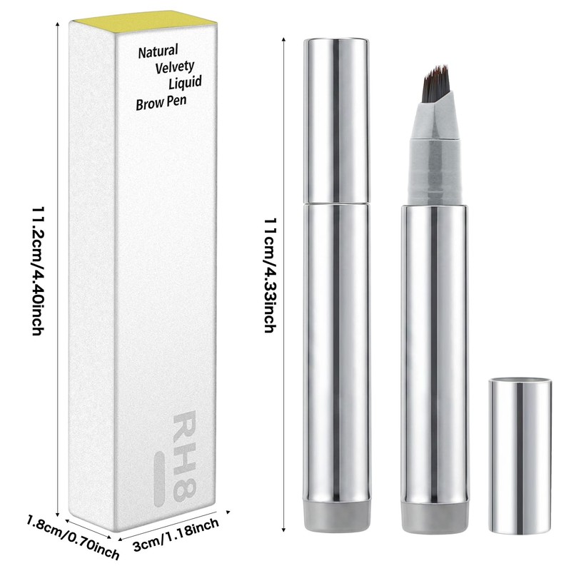 MOTIBACK Eyebrow Pencil, Multi-Fork Brush Tip Eyebrow Pen, Brown Eyebrow