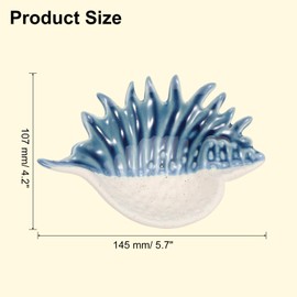 sourcing map Ceramic Jewelry Tray, Conch Vanity Tray for Women Ring Necklace, Blue/White