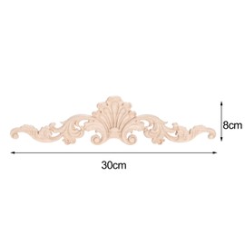 MUXSAM Wood Carved Onlays Appliques, Clear Carving Details Overlay Craft Decals for Cabinet Wall Mantels Dresser Closet Toddler Doll Bed Stairs Door Furniture Decor(1-Pack, 30x8cm/11.9"x3.2")