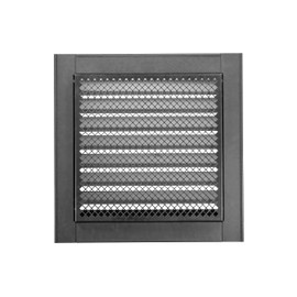 8 x 8 Inch / 200 x 200 mm Gray Vent Cover - Galvanized Steel - Industrial Air Vent Louver - Metal Soffit Vent with Screen - Mesh - Square Vent Grille for House Or Garage Wall