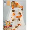 BOHON Thanksgiving Table Decor Rattan Pumpkin Berry Maple Leaves String