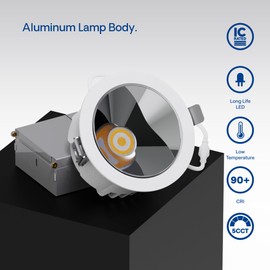 INFIBRITE 50 Deg Angle 4 Inch 5CCT Selectable White New Construction 12 Watt 960LM 0-10V Dimmable LED Light 120-277V