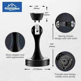 HOMOTEK 2 Pack Magnetic Door Stopper, Magnet Door Stop Heavy Duty Zinc& Rubber Tip Magnetic Door Catch Door Holder, Door Handle and Wall Protector(Black)