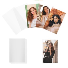 YUXIANLB 100Pcs Photocard Sleeves, 56 x 89 mm 200 Microns Kpop Transparent Protector Trading Cards Clear Sleeves Idol Photo Cards Shield Cover for Albums Photocards(Unsealable)