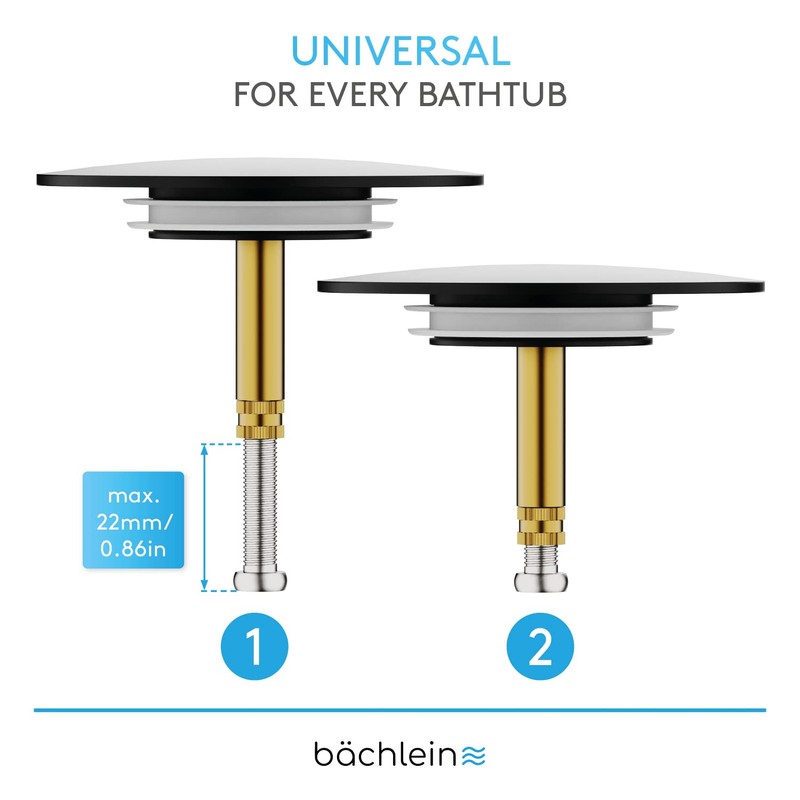 Bächlein Universal Bath Plug - Drain Plug [Matt Black] -incl.