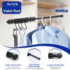 SUTINE Valet Rod for Closets Pull Out 12 Inch, Adjustable