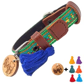 Panchi Collar para Perro Artesanal, Personalizable, Modelo y Talla a Elegir c.Piel, Hecho a Mano, Compra con Causa (PATZCUARO, G)                     