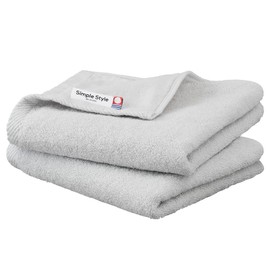 Iris Ohyama 100% Cotton Imabari Towel, Gauze + Pile Face Towel, Light Gray, 2 Piece Set, Pile and Gauze Surfaces for Quick Drying and Absorbent, Reversible Imabari Certified Towel, Plush, Gentle