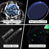 OLEVS Blue Quartz Watches for Men Big Dial Analog Chronograph