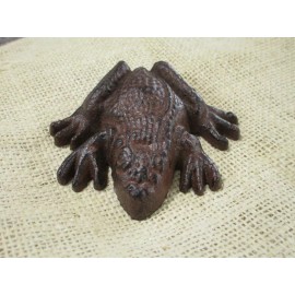 Midwest Craft House Cast Iron Frog Paper Weight Garden Yard Shelf Decor Figurine 3 1/2" Rustic Toad