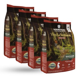 Addiction Viva La Venison Dog Food – Grain-Free Dry Dog Food with Novel Protein & Prebiotics, No Chicken, Beef, or Turkey – Ideal for All Dogs & Puppies – Made in New Zealand 4lb - (4 Packs)