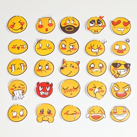 PLUSCHEN 100PCS Emoticon Stickers Cute Emotion Waterproof Stickers Funny Face Stickers for Scrapbook Laptop Water Bottle Yellow Face Expression Stickers
