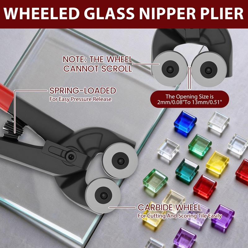 10PCS Glass Cutting Tools Kit,Glass Cutter 2-20mm with Glass Running