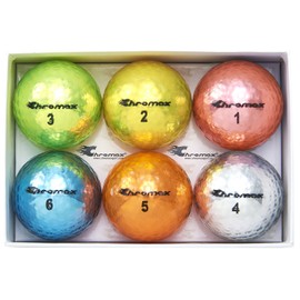 Chromax Metallic M5 Colored Mixed Golf Balls (Pack of 6), Assorted