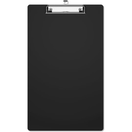 Portapapeles Legal Negro 8.5 x 14, Plástico Resistente, Clip de Perfil Bajo, 80 Hojas, Compacto