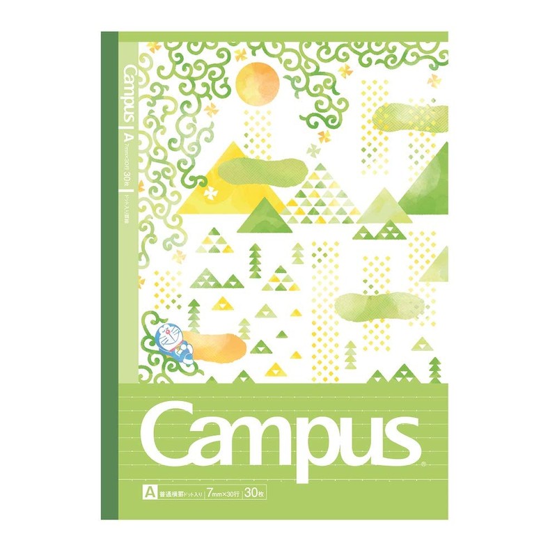 Showa Notebook, Doraemon Notebook, Campus, Dots, A-Ruled, 5 Pack, Japanese