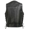 Event Leather EL5315 Black Motorcycle Leather Vest for Men w/Side