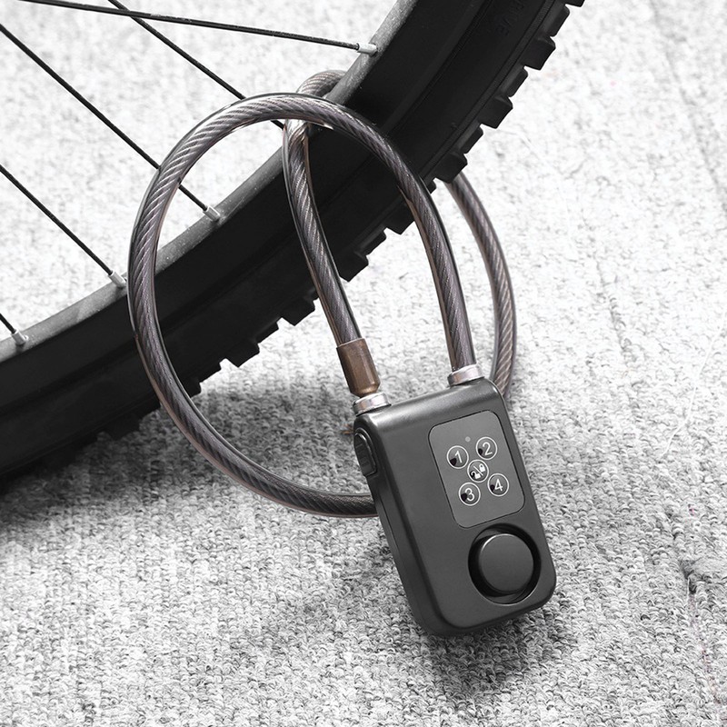 110dB Smart Waterproof Password Bicycle Lock Anti theft Alarm Lock