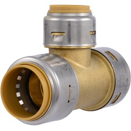 SharkBite Max 1 Inch x 1 Inch x 3/4 Inch Reducing Tee, Push To Connect, PEX Pipe, Copper, CPVC, PE-RT, HDPE, UR416A