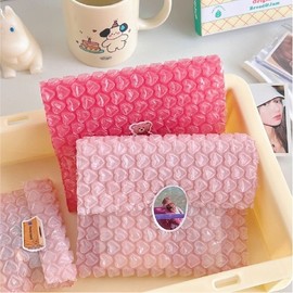 Heart Bubble Mailers for Aesthetic Gifting & Thank You Presents 2-Color Thank You Sticker Pink 10ea