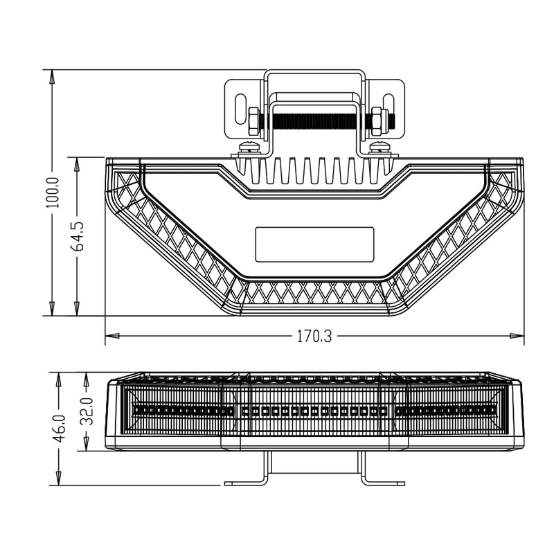 180° Corner Indicator Light, HT Approval, ECE R65 Approval, Front